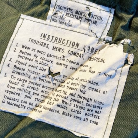 1960's US.ARMY Jungle Fatigue 2nd Trousers