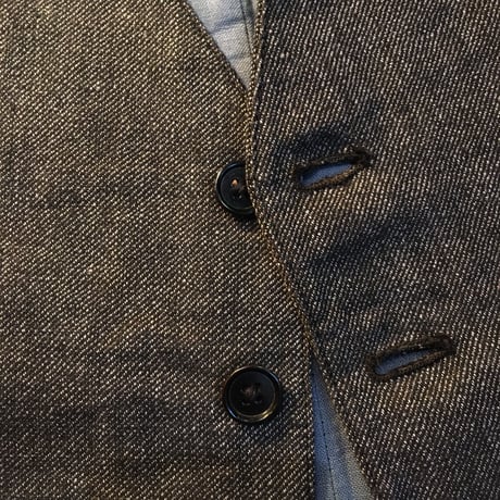 1940〜50's French Unknown Black Chambray Vest Deadstock