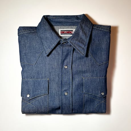 1980's BIG MAC Denim Western L/S Shirt Deadstock