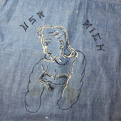 1940〜50's US.NAVY Chambray L/S Shirt
