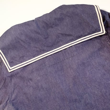 1970's French Navy Denim Sailor L/S Shirt