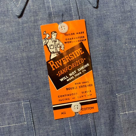 1960's RIVERSIDE Chambray L/S Shirt Deadstock