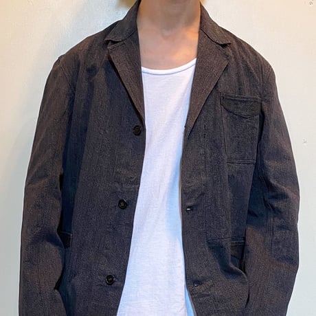 1950's French Unknown Black Chambray Work Jacket