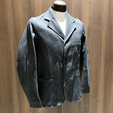 1950's British Unknown Black Denim Work Jacket Deadstock