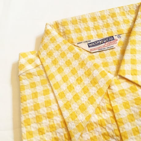 1950's WASH'N WEAR Seersucker S/S Shirt Deadstock