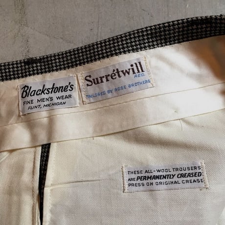 1960's ROSE BROTHERS Tapered Slacks Deadstock