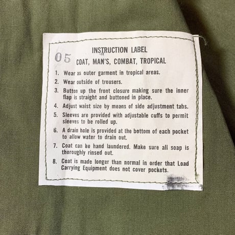1960's US.ARMY Jungle Fatigue 2nd Jacket Deadstock
