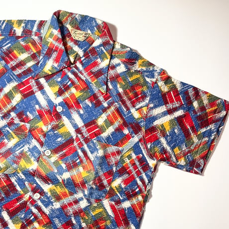 1950's Tropical Seersucker S/S Shirt Deadstock