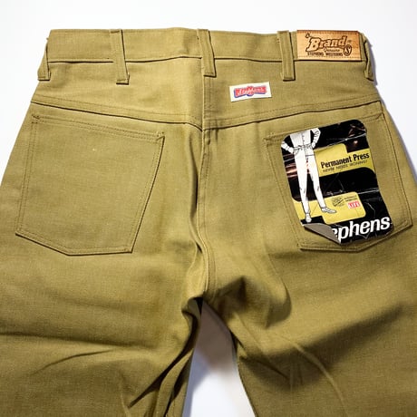 1960's Stephens Brown Denim Tapered Pants Deadstock