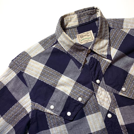 1960's H BAR C Western L/S Shirt