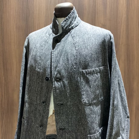 1950's French Unknown Black Chambray Work Jacket