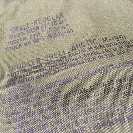 1950's US.ARMY M-51 ARCTIC Trousers Deadstock