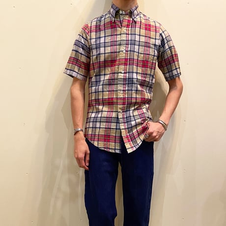1960's h.i.s Indian Madras S/S Shirt