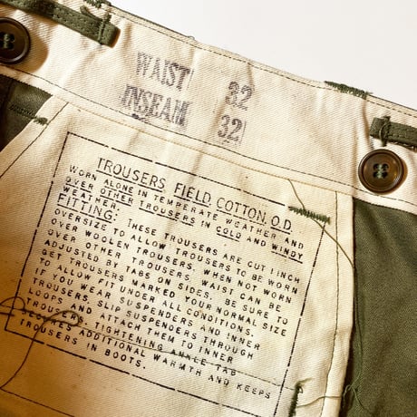 1940's US.ARMY M-43 Field Trousers Deadstock