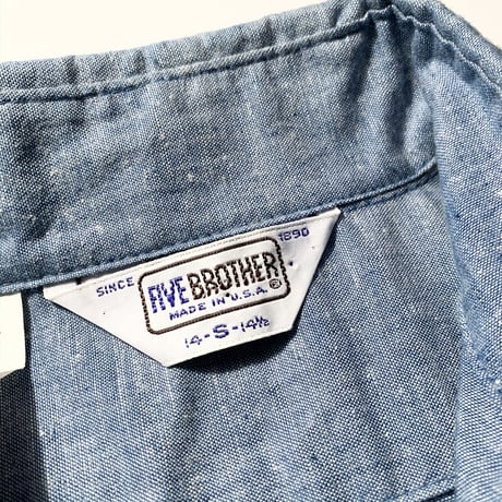 1980's〜 FIVE BROTHER Chambray L/S Shirt Deadstock
