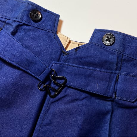 1930's French Unknown Indigo Cotton&Linen Trousers Deadstock
