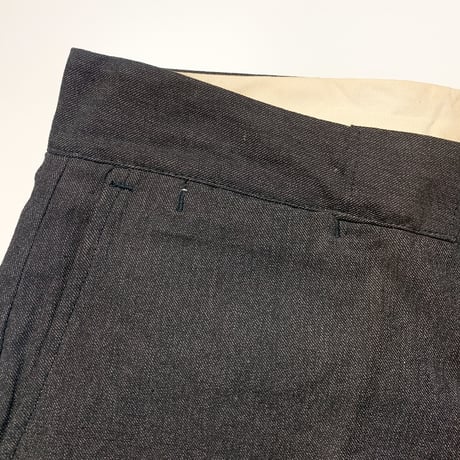 1940's Unknown Black Chambray Trousers Deadstock