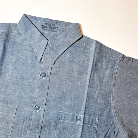 1950's US.NAVY Chambray L/S Shirt Deadstock