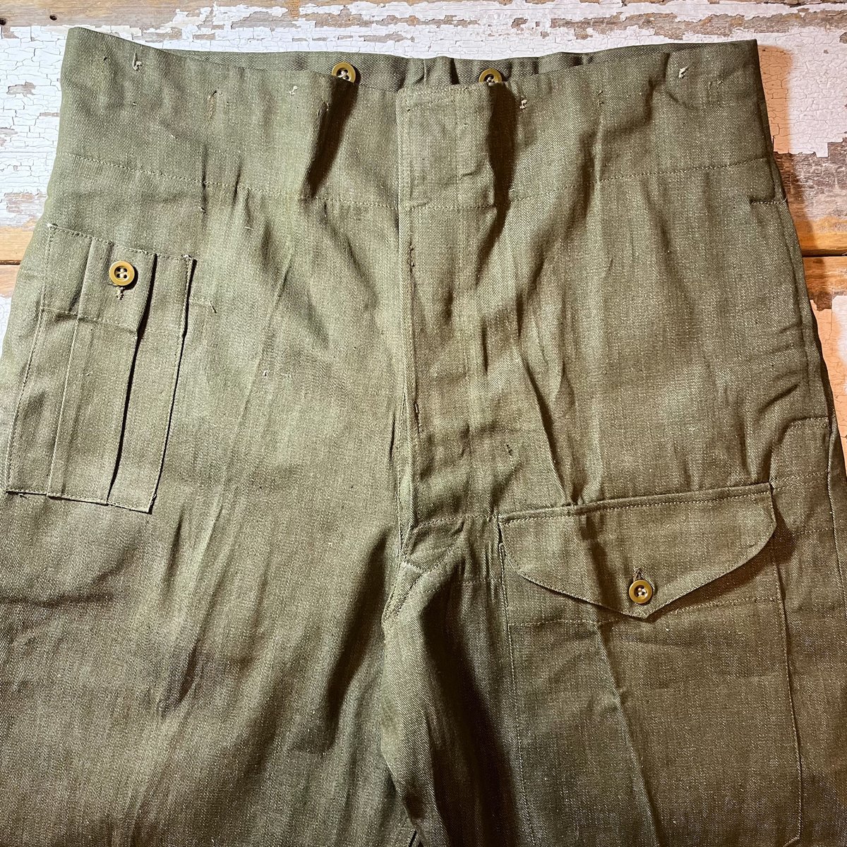 1950's British Army Green Denim Trousers Deadst...