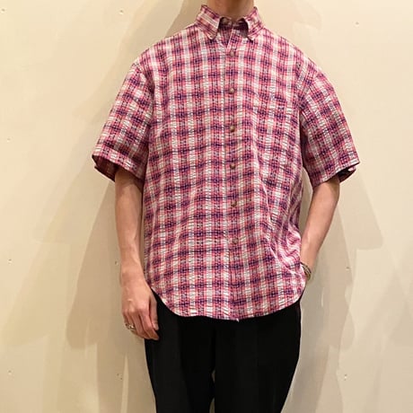 1980's L.L.Bean Seersucker S/S Shirt