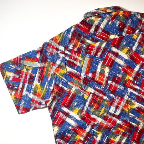 1950's Tropical Seersucker S/S Shirt Deadstock