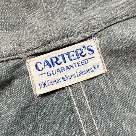 1940's〜 CARTER'S Green Covert Shop Coat Deadstock