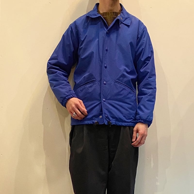 L.L.Bean 90s コーチジャケット ブルー 青 チンスト付き ナイロン 1980