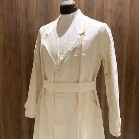 1940's〜 French Military Hospital Linen Coat Deadstock