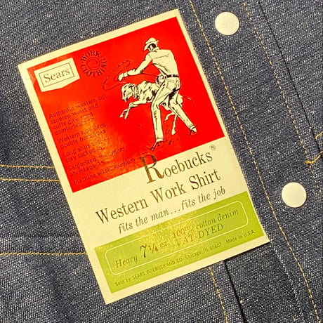 1950〜60's Roebucks Denim Western L/S Shirt Deadstock