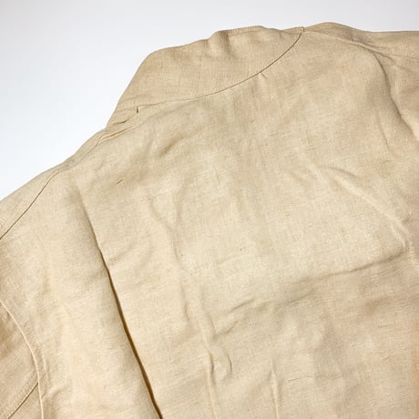 1940's〜 French Military Hospital Linen S/S Shirt Deadstock