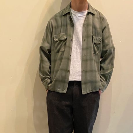 1960's TOWNCRAFT Rayon L/S Shirt