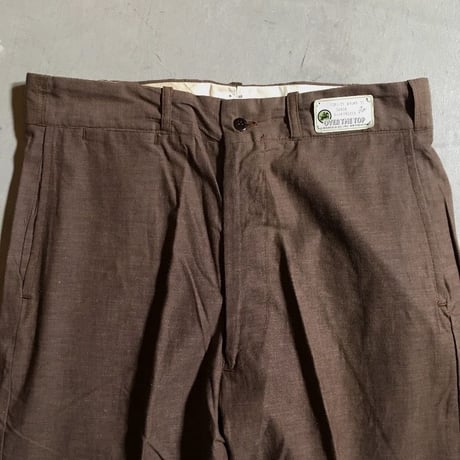 1950's OVER THE TOP Brown Chambray Trousers Deadstock