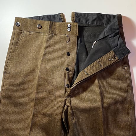 1940's〜 SAVO Brown Pique Trousers Deadstock