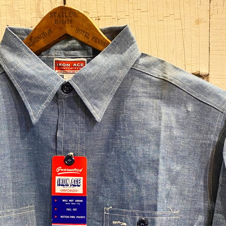 1960's IRON ACE Chambray L/S Shirt Deadstock