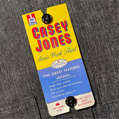 1950's CASEY JONES Black Chambray L/S Shirt Deadstock