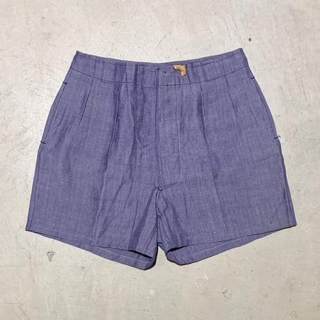 1950〜60's French Navy Linen Short Pants Deadstock