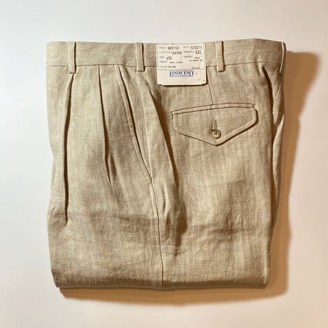 1990's〜 LANDS' END Herringbone Linen Trousers Deadstock