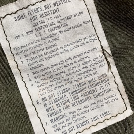 1970's US.ARMY  Heli-Crew L/S Shirt