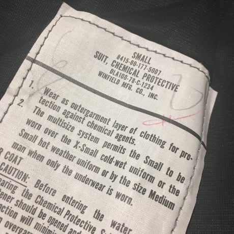 1970's US.ARMY Chemical Protective Suit Deadstock