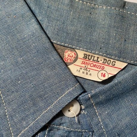 1960's BULL-DOG Chambray L/S Shirt Deadstock