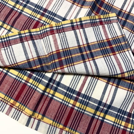 1960's DONEGAL Indian Madras Henleyneck S/S Shirt Deadstock