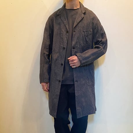 1950's Le Cres Souple Black Chambray Atelier Coat