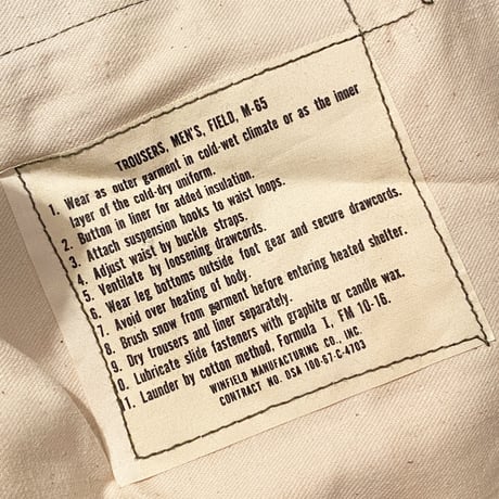 1960's US.ARMY M-65 Field Trousers Deadstock
