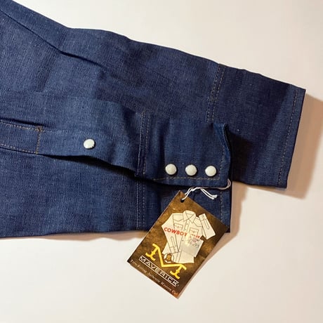 1970's MAVERICK Denim Western L/S Shirt Deadstock