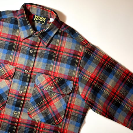 1980's PRIVATE PROPERTY Heavy Flannel L/S Shirt Deadstock