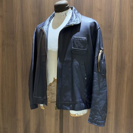 1980's French Military Leather Pilot Jacket