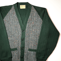 1940's STAUNTON Cotton&herringbone Tweed Cardigan