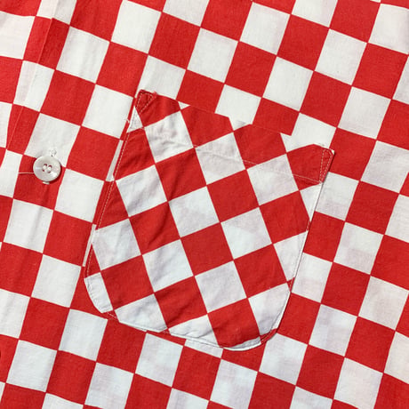 1950's〜 Unknown Checkered Flag Pattern S/S Shirt