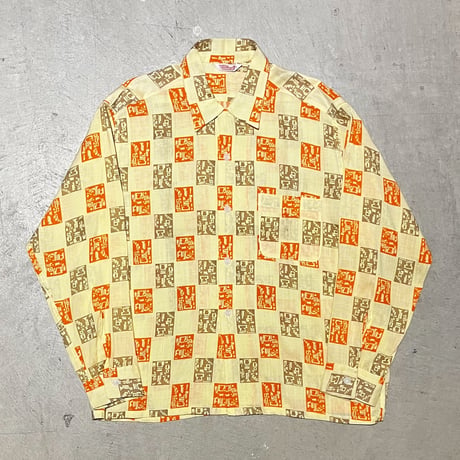 1950's DISTINCTIVE Sportswear Rayon L/S Shirt