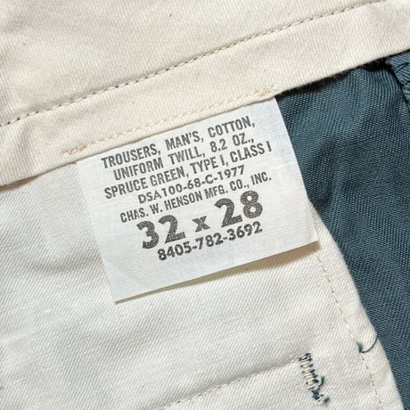 1960's US.ARMY Chino Trousers SPRUCE GREEN Deadstock